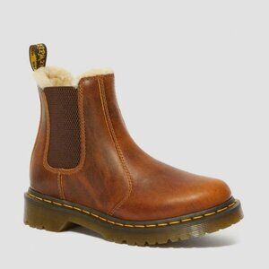 Dr Martens 2976 Leonore Butterscotch Faux Fur Lined Chelsea boots
